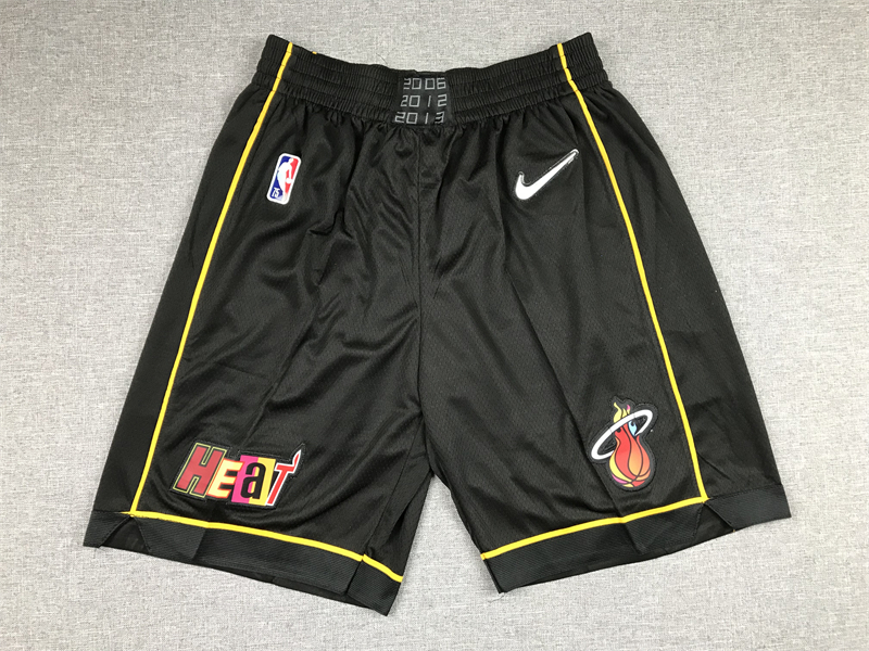  Men 2022 NBA Miami Heat black shorts->miami heat->NBA Jersey